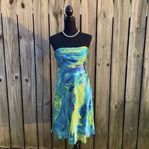 NWT - Given A Rose Strapless Aqua Dress - Size 4